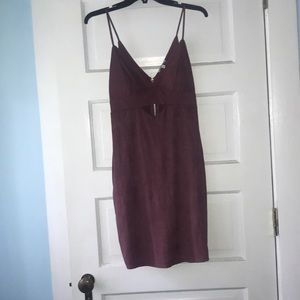 Maroon Suede Body-con Dress